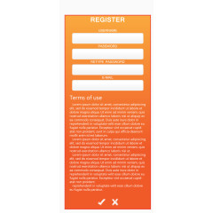 橙色用户注册页面登录导航