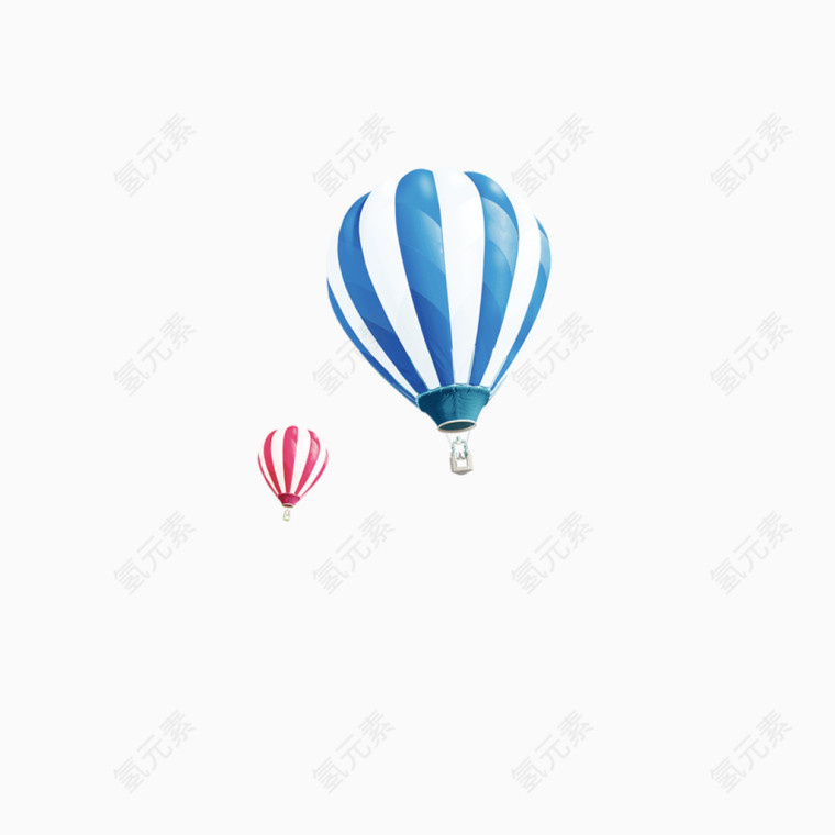 彩色白条热气球装饰图案