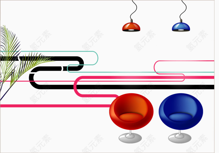 创意设计家居椅子吊灯素材