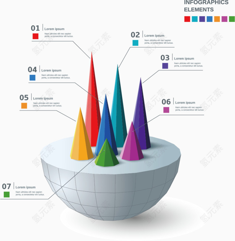矢量立体几何图表