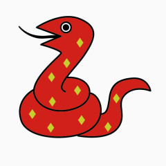 卡通红色花纹蛇