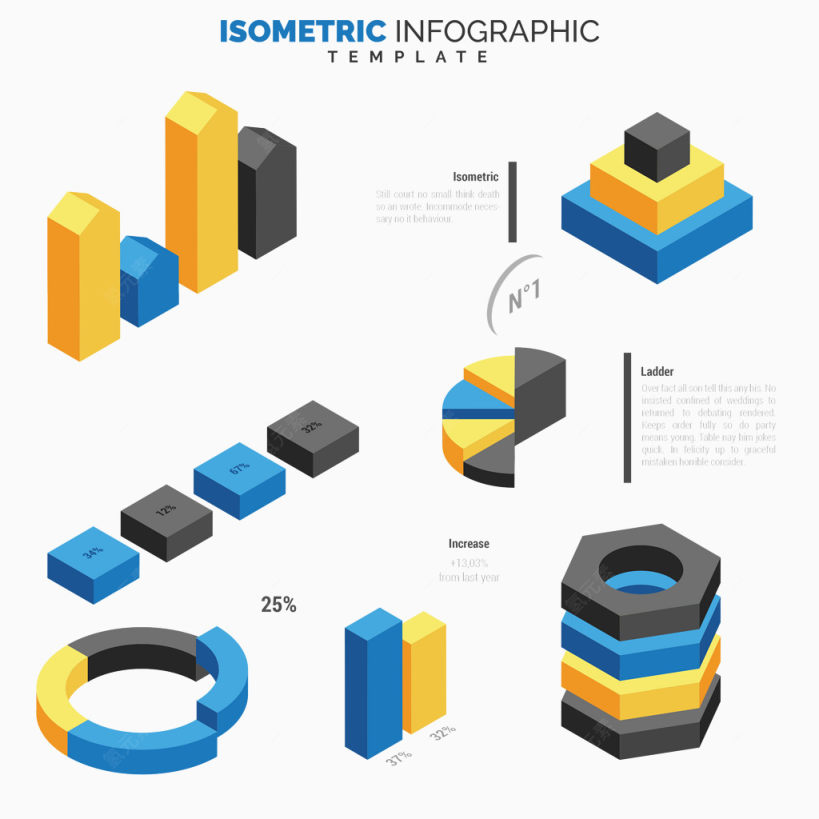 简约立体分析图表下载