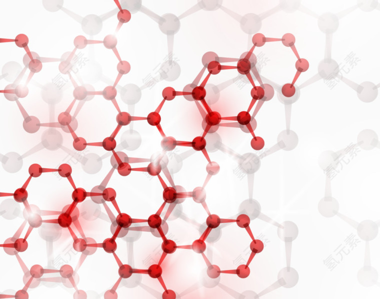 红色分子背景装饰