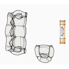 彩平图户型图手绘白色沙发