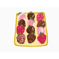 草莓糕点卡通矢量素材