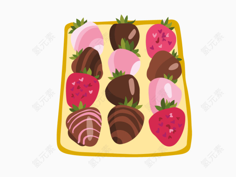 草莓糕点卡通矢量素材