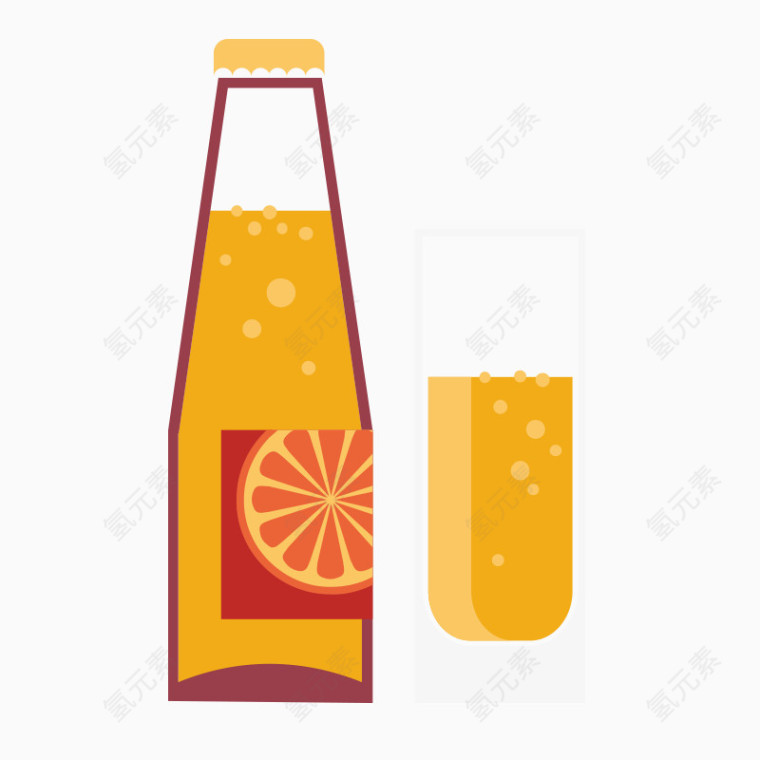 橙汁黄色png免费素材矢量