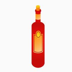 红色酒瓶图形