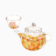 红茶手绘画素材图片