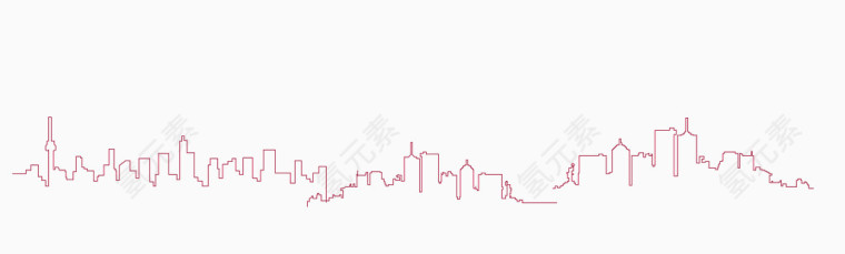上海城市线条勾勒图