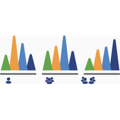 矢量创意设计数据峰状统计图