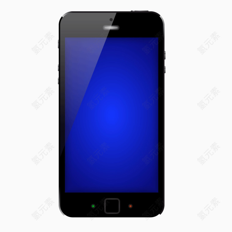 黑色时尚智能手机蓝色屏幕