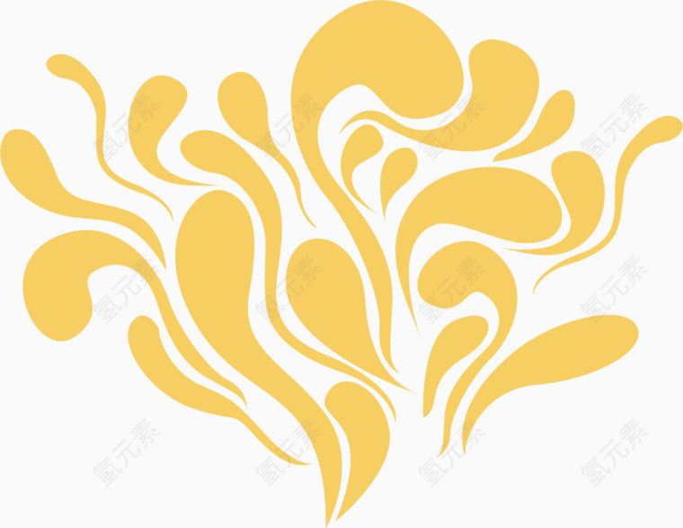 黄色蝌蚪花纹矢量图