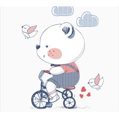 骑自行车的小白熊