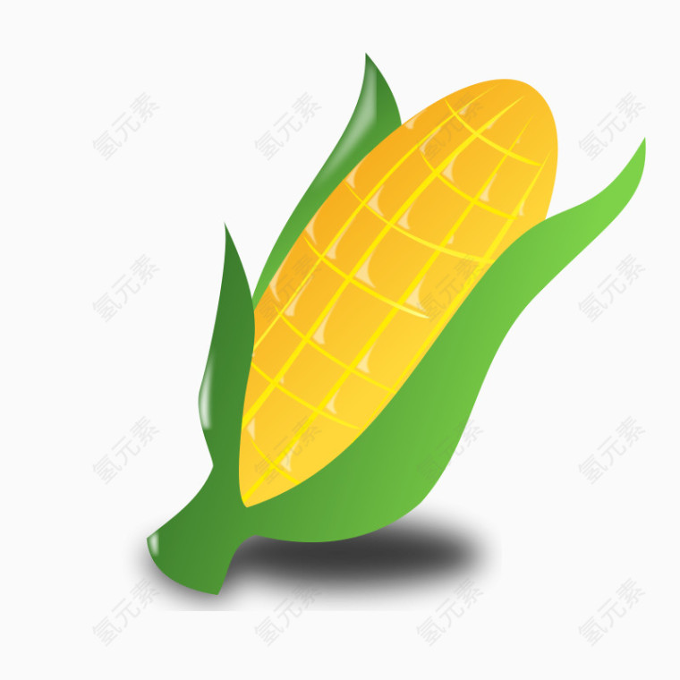 卡通绿叶可爱的小玉米