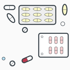 矢量卡通医疗医学药片