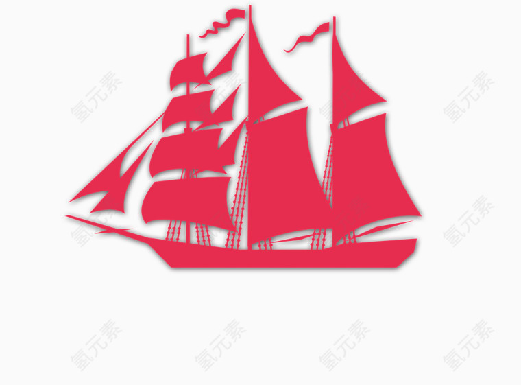大红色帆船