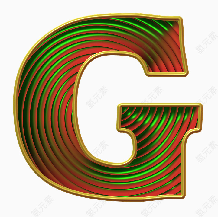 彩金圆圈字母G