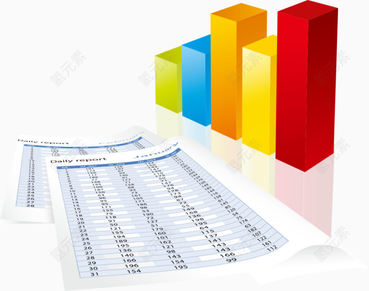 矢量方形彩色报表商务会议数据