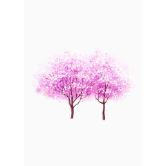 紫色梦幻大树装饰图案