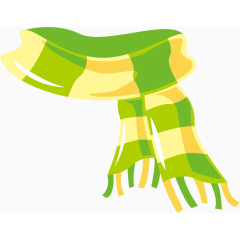 绿黄色格子围巾