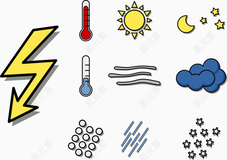 矢量图各种天气