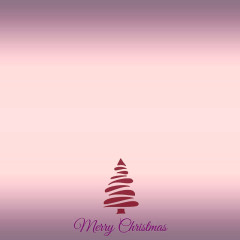 浪漫圣诞树主题卡片手绘