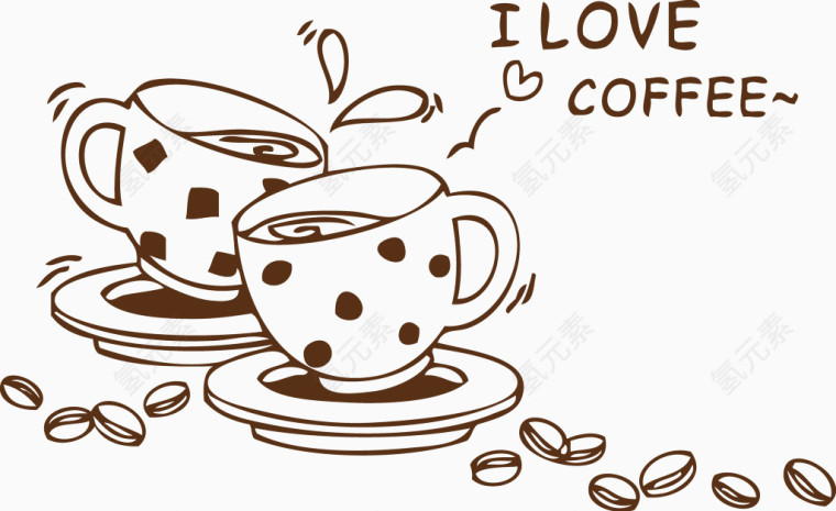 咖啡杯咖啡豆coffee