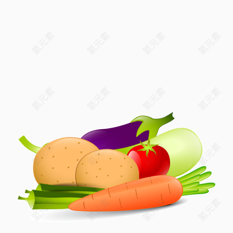 矢量生鲜蔬菜