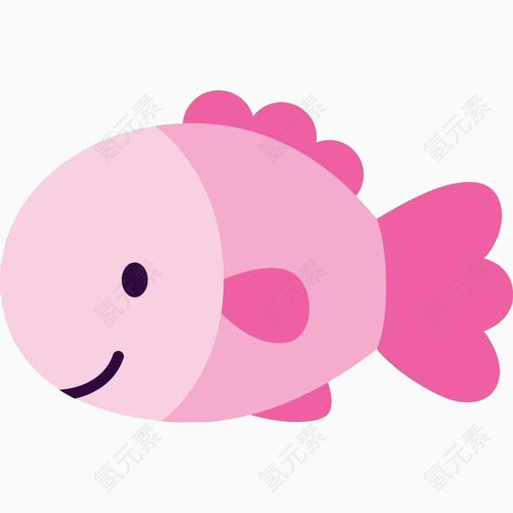可爱的卡通粉色小鱼免抠素材