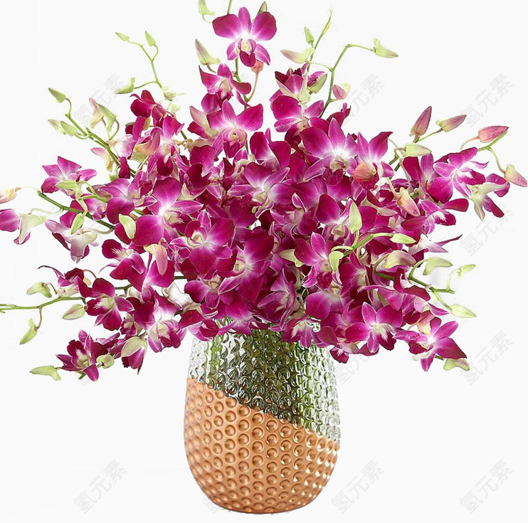 精美的花瓶装石斛花花束