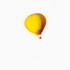 飞翔的黄色热气球