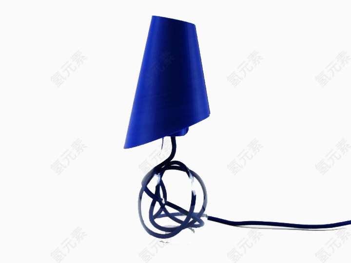 蓝色圆筒台灯