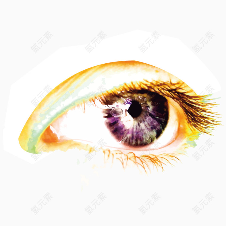 彩色绘画眼睛矢量素材