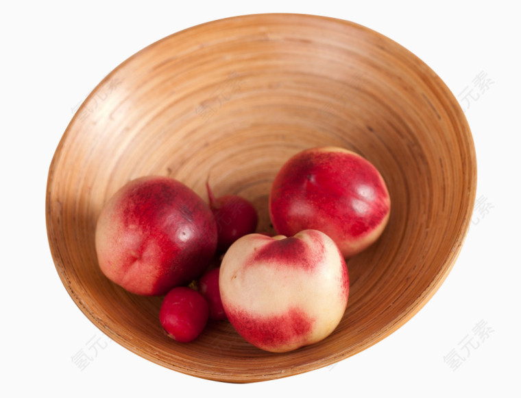 木碗里的桃子