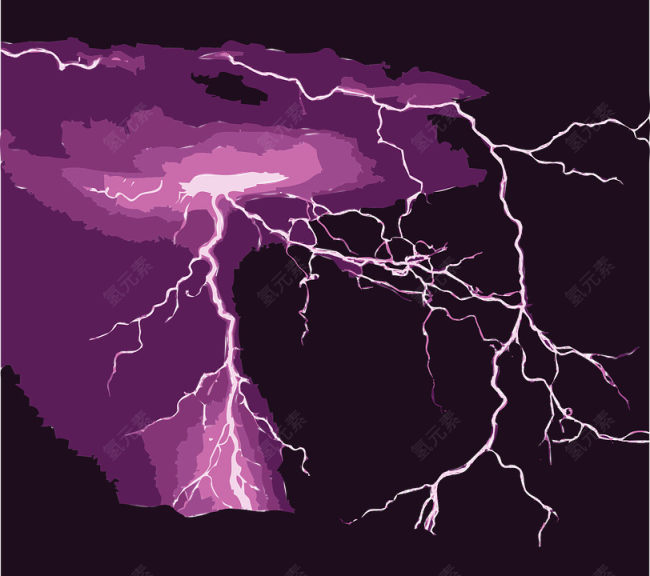 紫色雷电天气背景下载