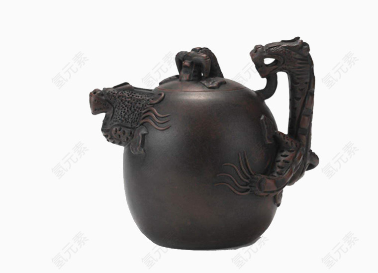 矢量素材 创意龙形茶壶