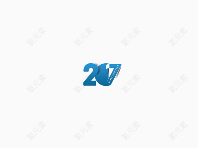 2017年蓝色图标艺术字素材