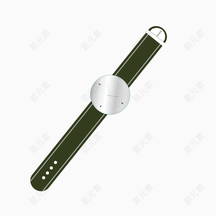 矢量质感商务绿色手表