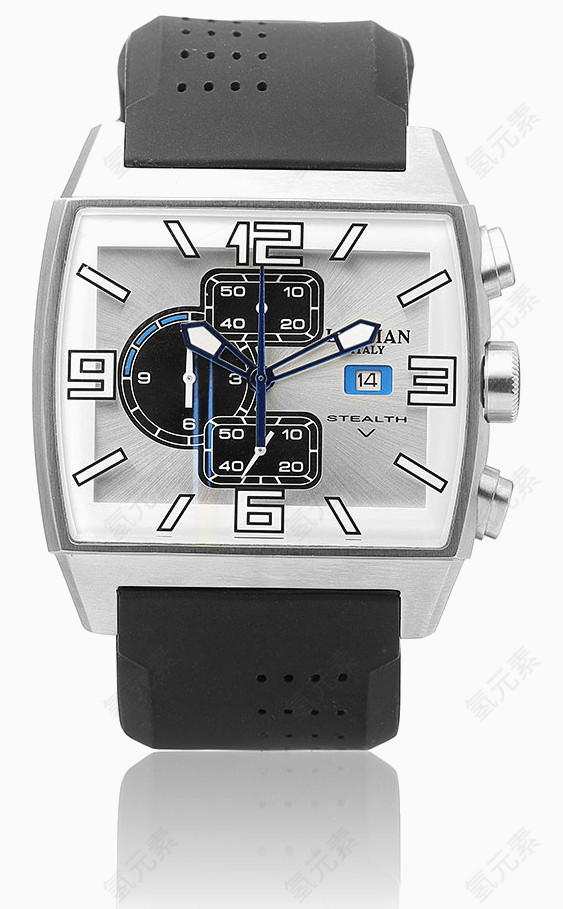 时谛视系讯列黑色硅胶手表