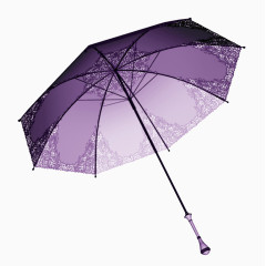 紫色花纹雨伞