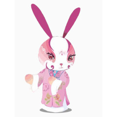 粉白色的兔兔
