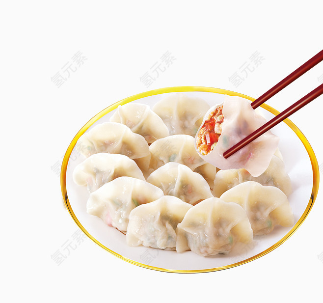 饺子筷子盘子过年喜庆