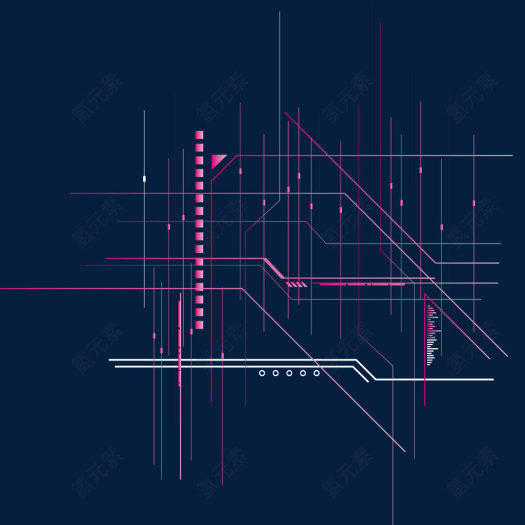 品色科技感线条矢量图