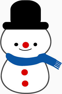 围着蓝色毛巾的雪人