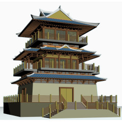 古代建筑模型元素