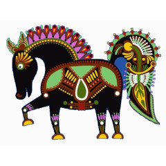 乌克兰部族动物绘画装饰马