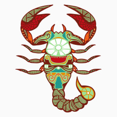 彩色插画螃蟹