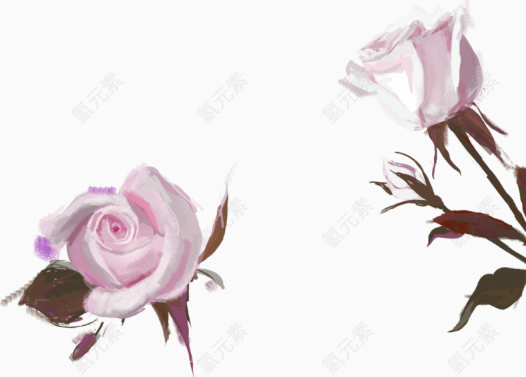 粉色清新鲜花花朵装饰图案