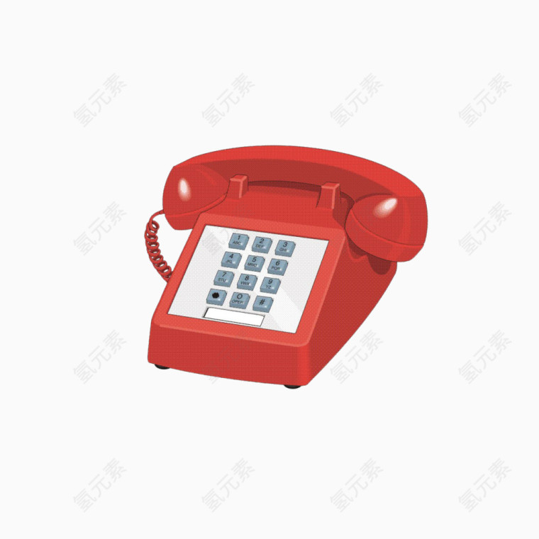 红色复古电话图形
